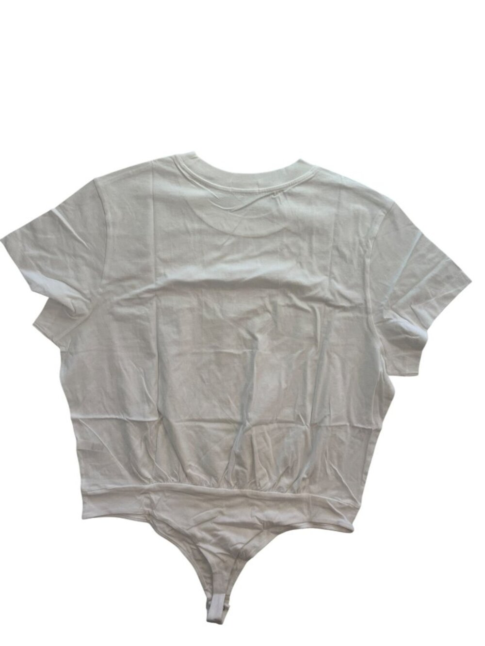 Nuuds White Short Sleeve Bodysuit With Snap Closure Women's Size XXL NEW - Picture 2 of 7